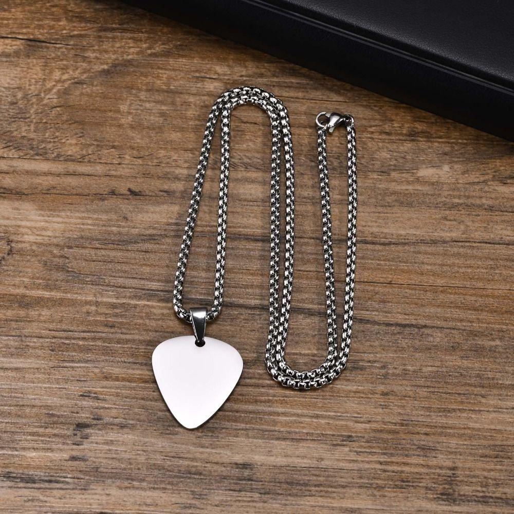 Guitar Pick Guitar Pick Necklace Titanium Steel Music-lovers Jewelry Gifts Guitar Picks Pendant