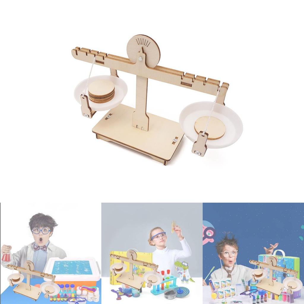 Stem Educational Wooden Diy Science Experiment Balance Scale Kit For Kids