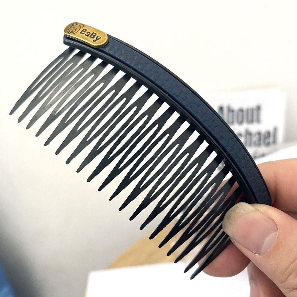 Кожаные фиксированные расчески с медвежьей вставкой, модная расческа для укладки волос, повседневная