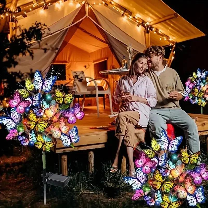 Solar Garden Light Outdoor Decoration Solar Lights Butterfly Waterproof Courtyard Lawn Gift Yard Pathway Wedding Roof Decoration