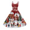 Women's Fashion Christmas  Printed Sexy Strapless Gothic Cocktail Dress Punk, Vintage Dress.