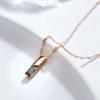 Square Colorful Zircon Pendant Smooth Geometric Gold Plated Necklace for Women Personality Daily Accessories