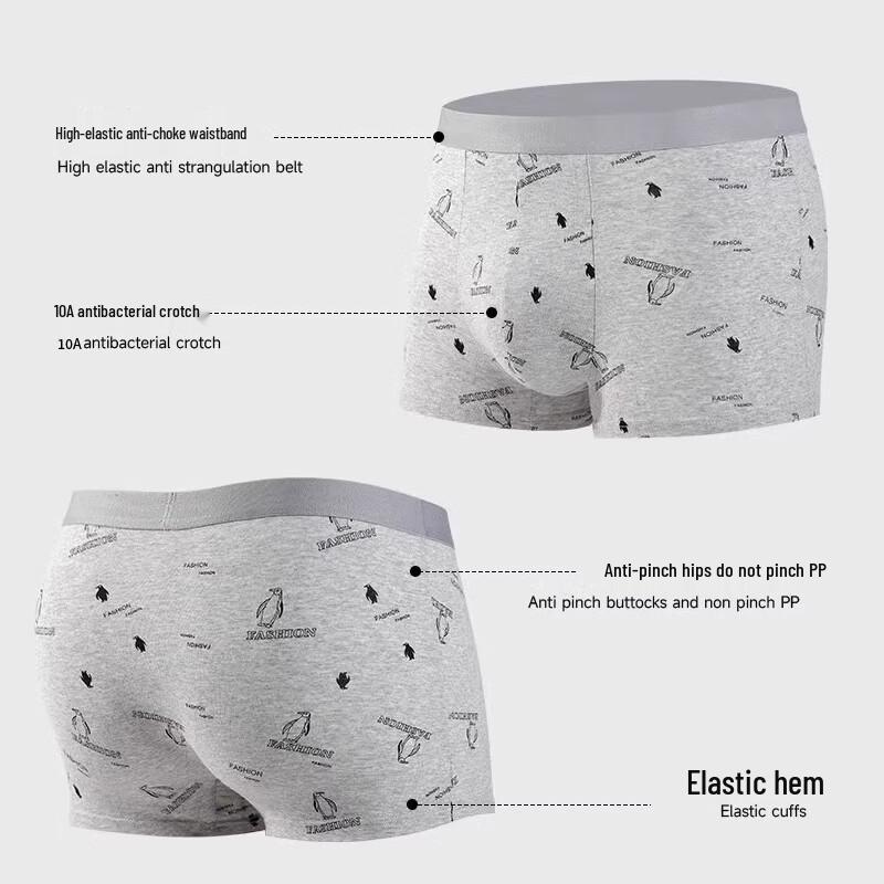 Nanjiren Мужские хлопковые боксеры-брифы премиум-класса с антибактериальным эффектом