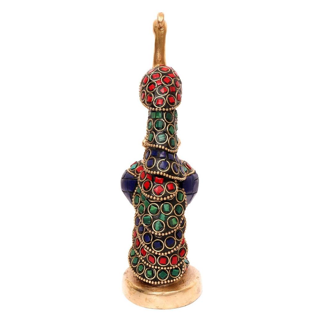 Винтажная латунная декоративная фигурка сидящего павлина с отделкой под камень разных цветов для домашнего декора, декора стола