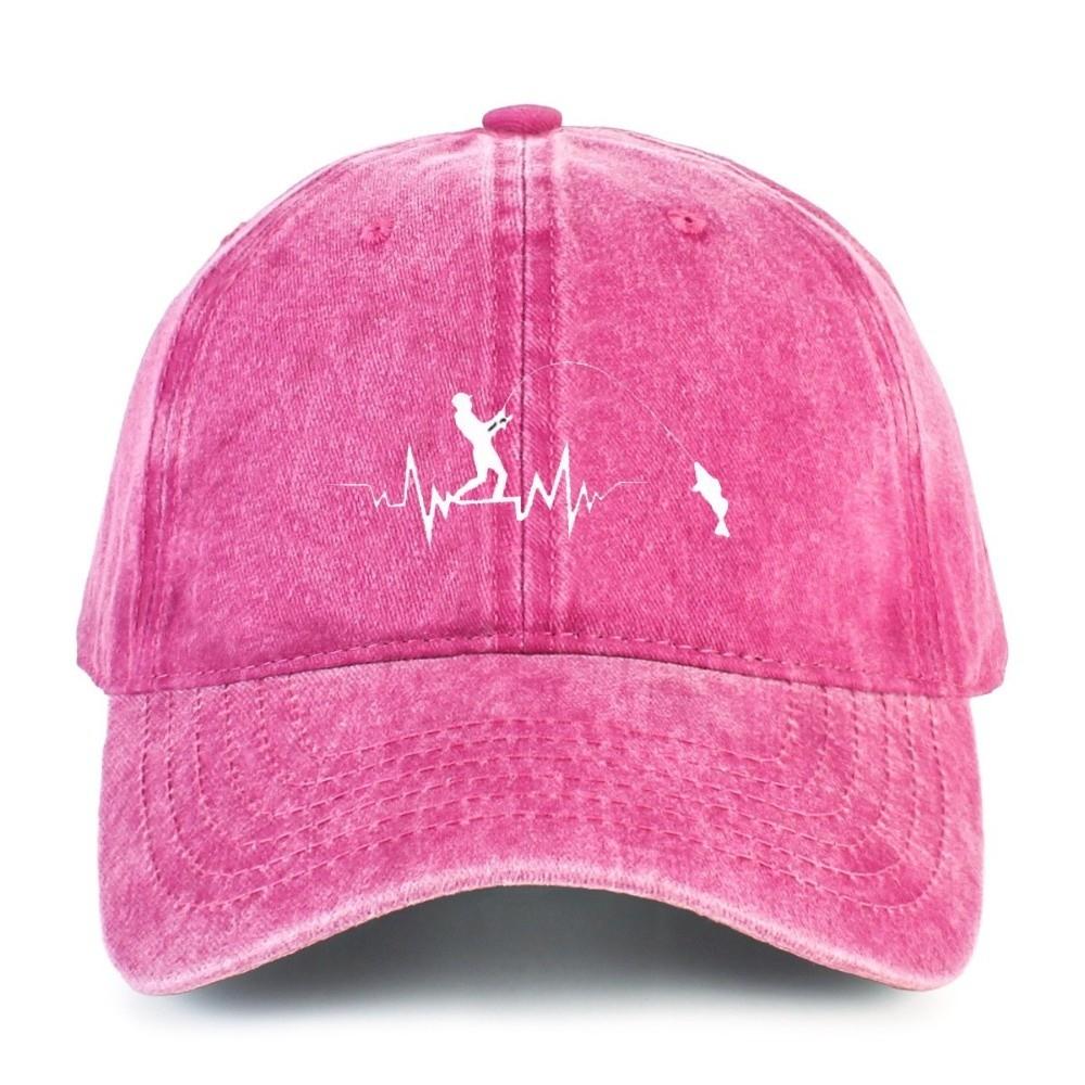 Fashion Fishing Pattern Design Embroidery Baseball Cap Visor Adjustable Peaked Cap Washed Cotton Baseball Hats For Man Women