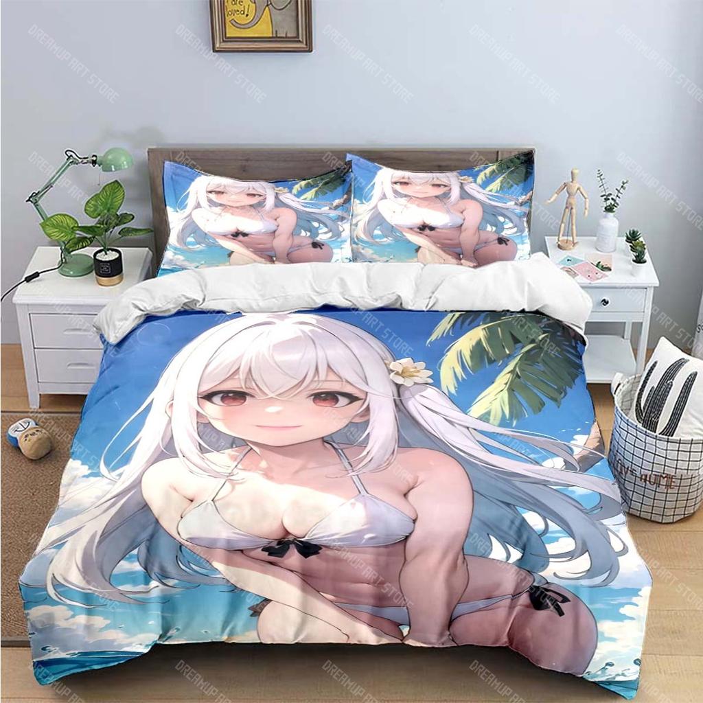 Модные Сексуальные Аниме Принт Комплекты Постельного Белья Постельные Принадлежности Комплект Пододеяльник Комплект Одеяла Комплект Постельного Белья Подарок для Взрослых