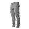 Street Elastic Jeans Men Denim Cargo Pants Wash Pockets Casual Waist Wear Joggers