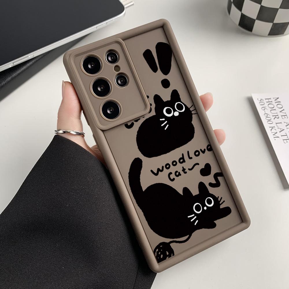 Силиконовый чехол для Samsung A55 5G A16 S25 Ultra S24 FE S23 Plus S22 A54 A53 A35 A34 A33 A25 A15 A14 A13 A06 A05 A05s Чехлы с котиками