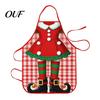 Festive Baking Apron for Family Christmas Funny Elf Apron, Waterproof Stain Resistant Kitchen Adjustable Holiday Party Costume Accessory Neck