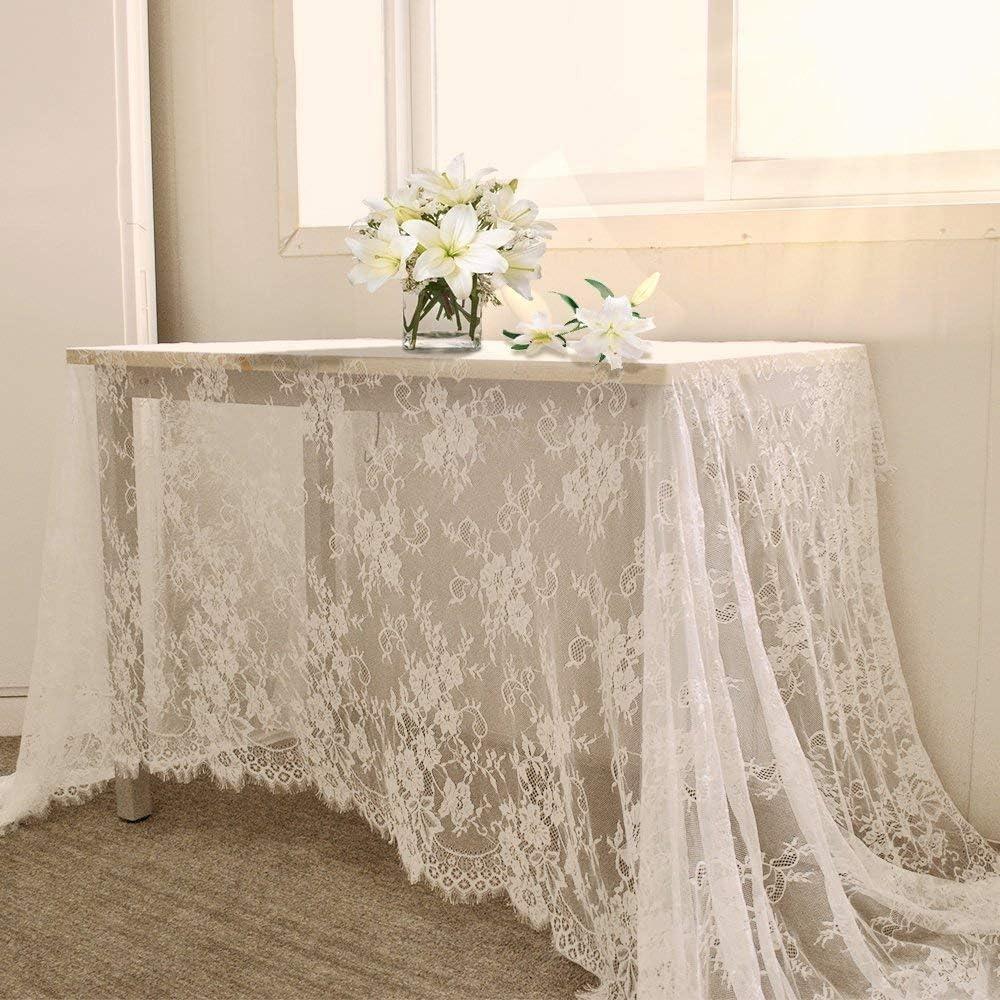 Sewing Lace Fabric White Eyelash Lace Fabric Black Embroidered Floral Lace Eyelash Trim Home Decoration