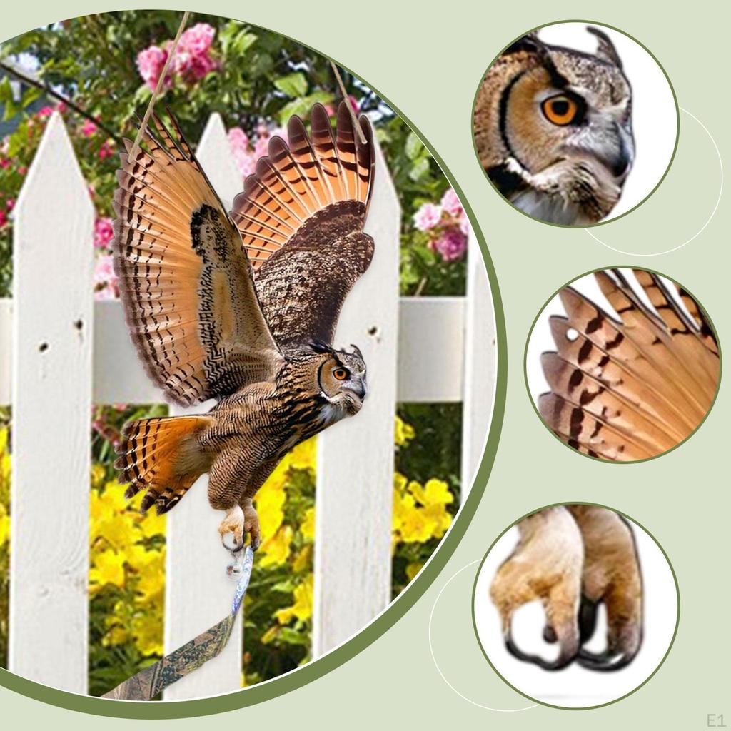 Декоративная подвесная птица сова с веревкой и лентой ПП украшение для забора Идеально для улицы