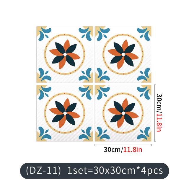 4 шт. современные самоклеящиеся квадратные нескользящие водонепроницаемые съемные наклейки из ПВХ для ванной комнаты и кухни, домашний декор, напольная плитка, наклейка 30X30 см