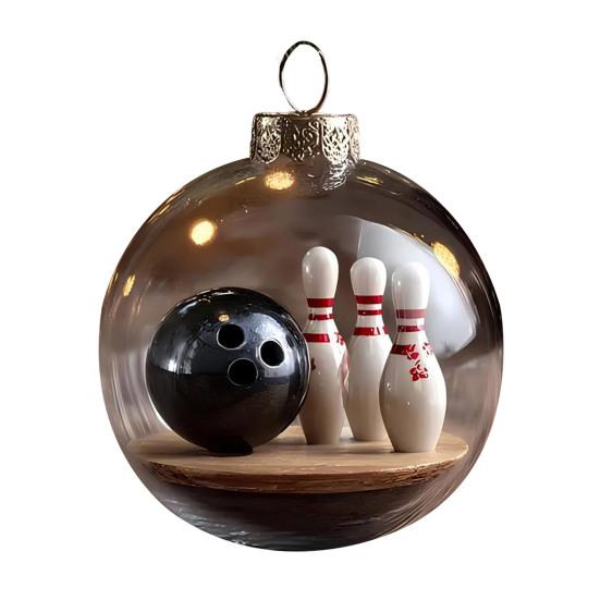 Yousheng Funny 3D Sports Ball Christmas Tree Ornaments Micro Scene Sports Holiday Ornament Clear Ball Hanging Decoration Keepsake Gift for Athletes
