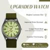 Antique Calendar Luminous Analog Display Simple Stylish Sports Watch Quartz Nylon Belt Green Camping Climbing Fashion Accessories Birthday Anniversary