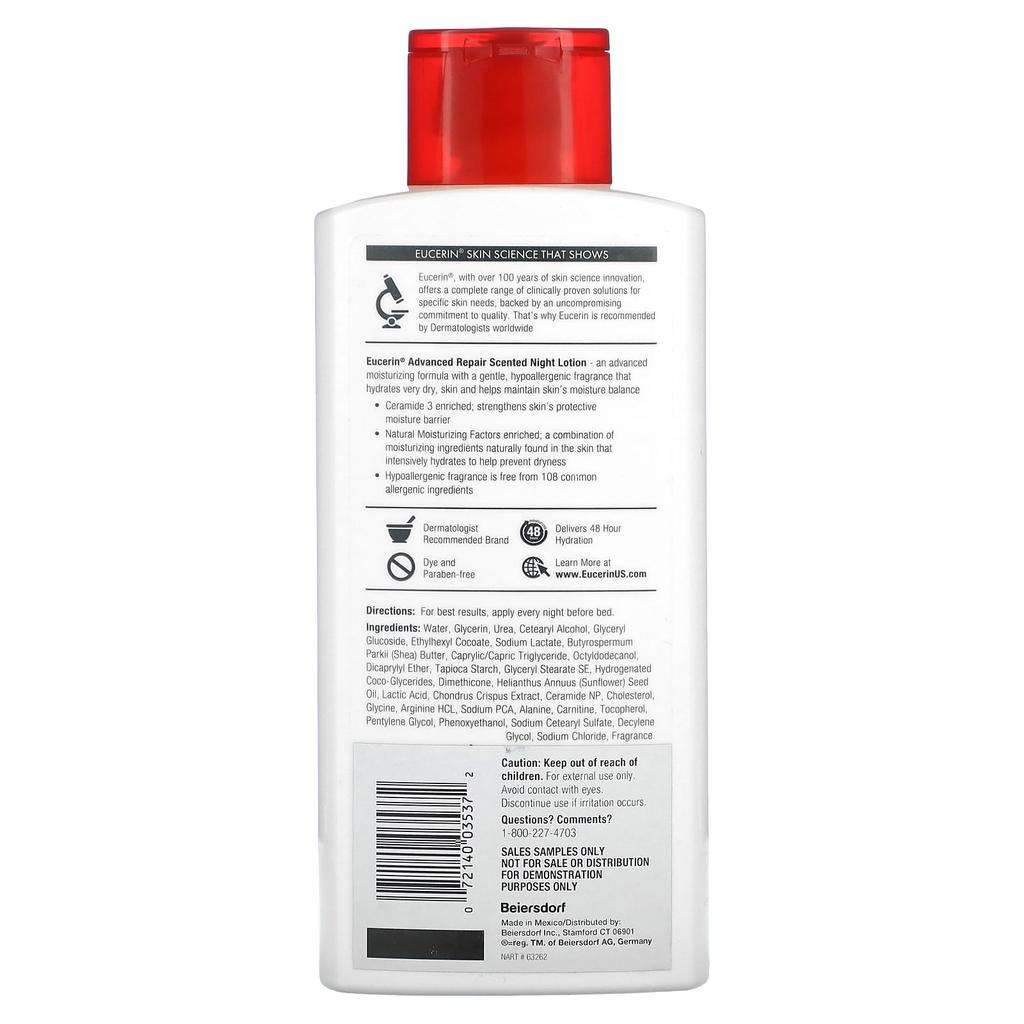 Eucerin Лосьон Advanced Repair, PM, ароматизированный ночной, 13,5 жидких унций (400 мл)