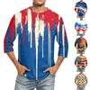 Men's Solid Color Round Neck Three Quarter Sleeve Top T-shirt