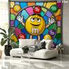 M&M's Custom Name Wall Tapestry Aesthetic Wall Hanging Printed Fabric Blanket Decorative Tapestries for Bedroom Living Room Home Decor
