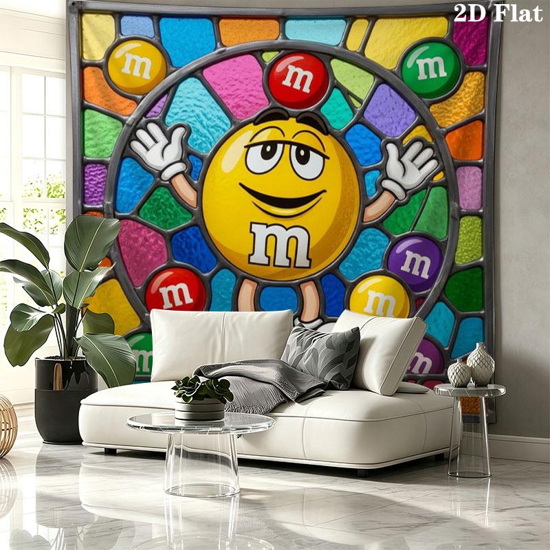 M&M's Custom Name Wall Tapestry Aesthetic Wall Hanging Printed Fabric Blanket Decorative Tapestries for Bedroom Living Room Home Decor