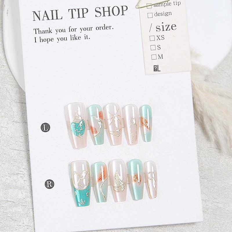 Handmade Cartoon Zodiac Libra Embossed Press-on Nail Tips