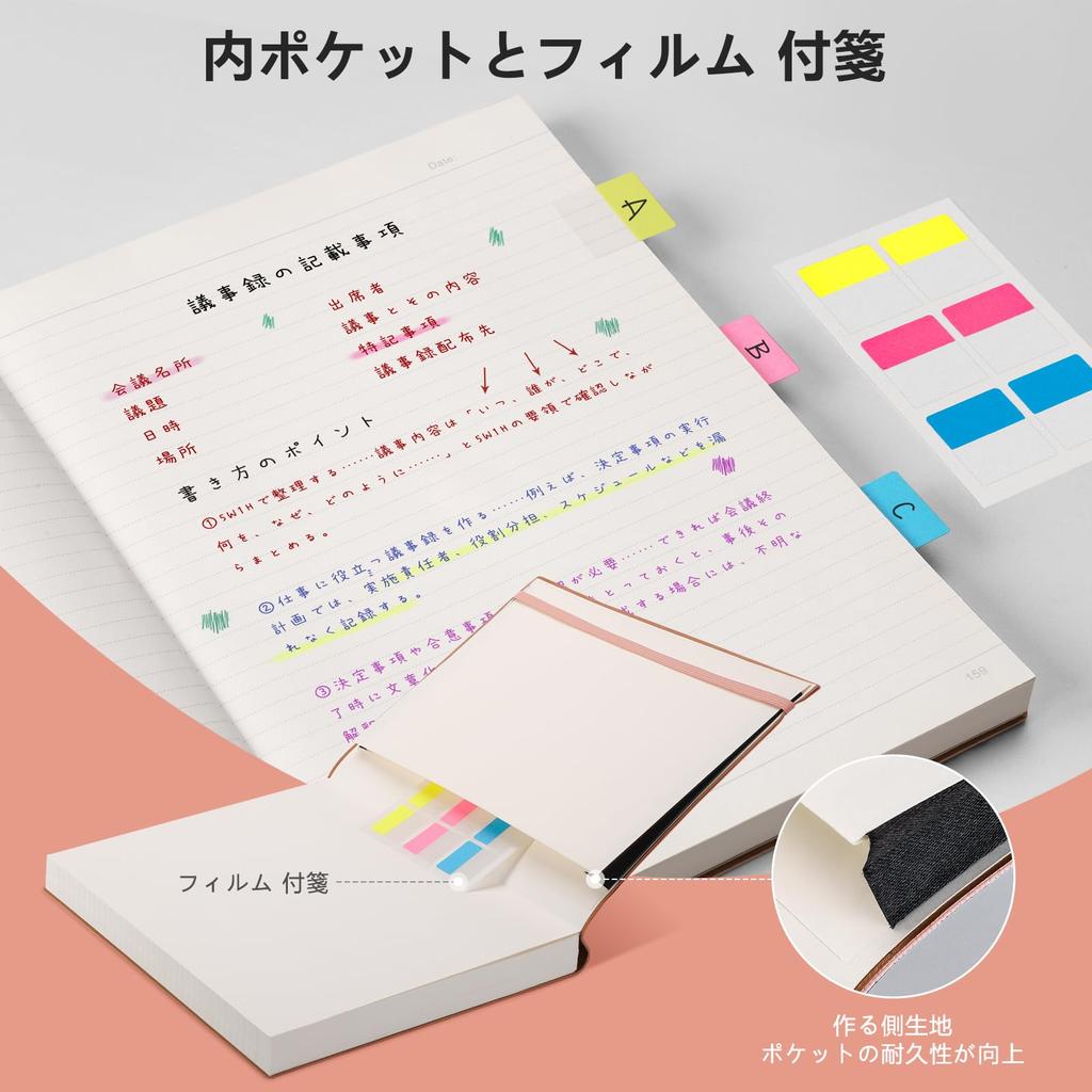 AHGXG B5 Classic 100GSM Thick Horizontal Ruled A 160 19cm W X 25cm Perfect for or Pink Notebook, Paper, (7mm Rule), Sheets, Softcover, Size H,