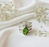 Кольцо-спиннер с перидотом, кольцо для беспокойства, стерлинговое серебро 925 пробы, кольцо с драгоценным камнем, женское кольцо ручной работы, подарок для нее