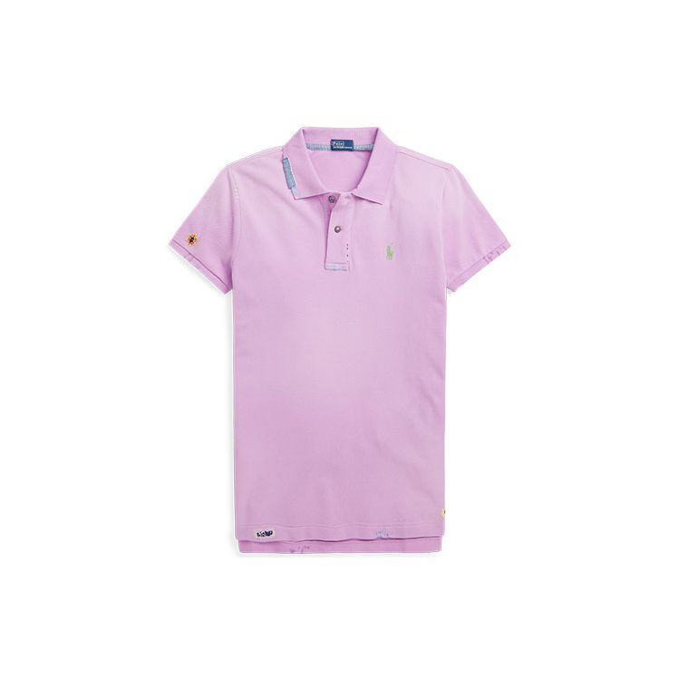 Polo Ralph Lauren Solid Slim Fit Хлопок Пике Поло Рубашка Женские топы Розовый WMPOKNINCU20749-500