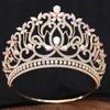 8 Colors Queen Round Crown High Tiaras and Crowns for Women Bridal Wedding Hair Jewelry Party Birthday Bride Headdress Pageant