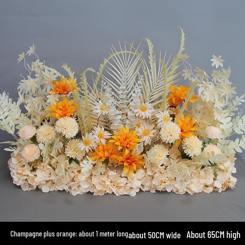 Wedding Aisle Floral Arrangement: Artificial Flower Basket & Row Decoration
