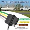 Universal Waterproof 7 Way Round to 4 Way Flat Adapter Trailer Wiring Harness Power Supply Extension Cord for Trucks RV Pickups