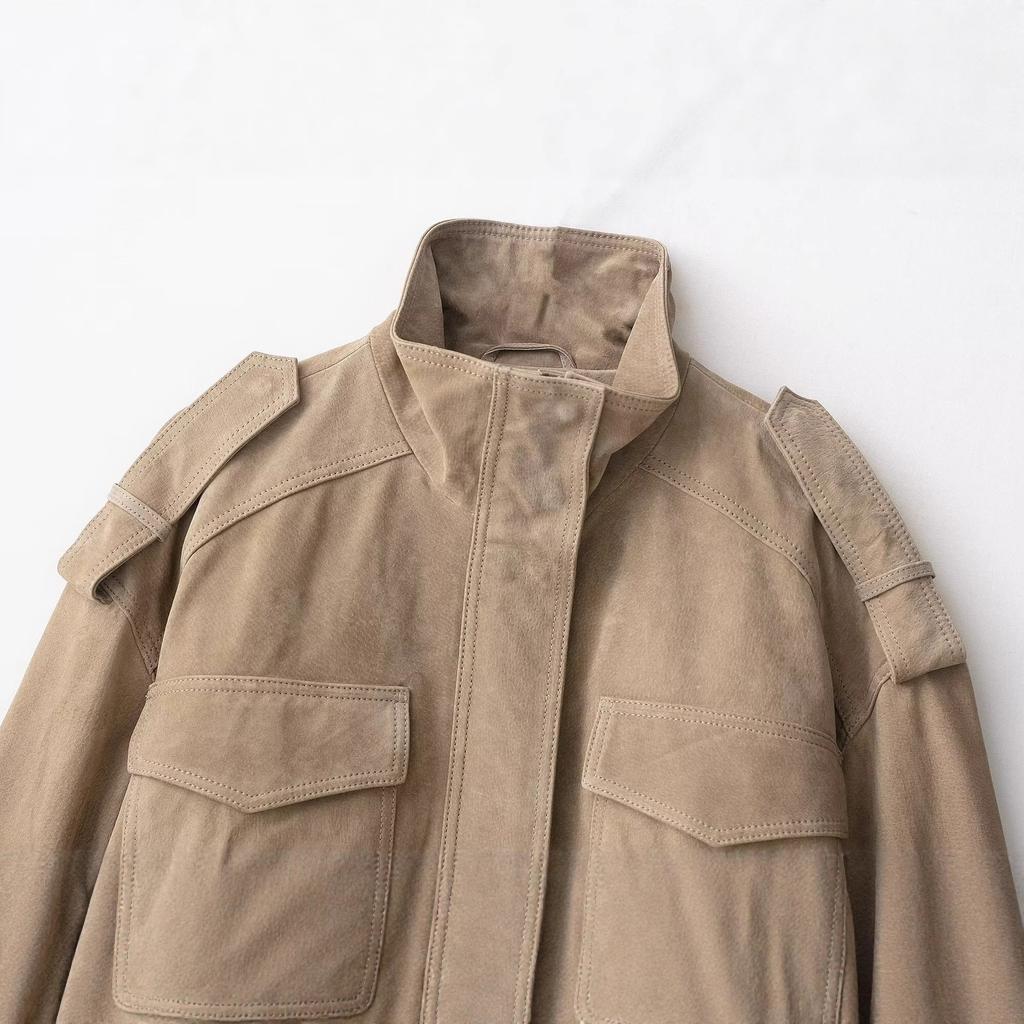 Women'S Fashion Temperament Suede Textured Leather Jacket