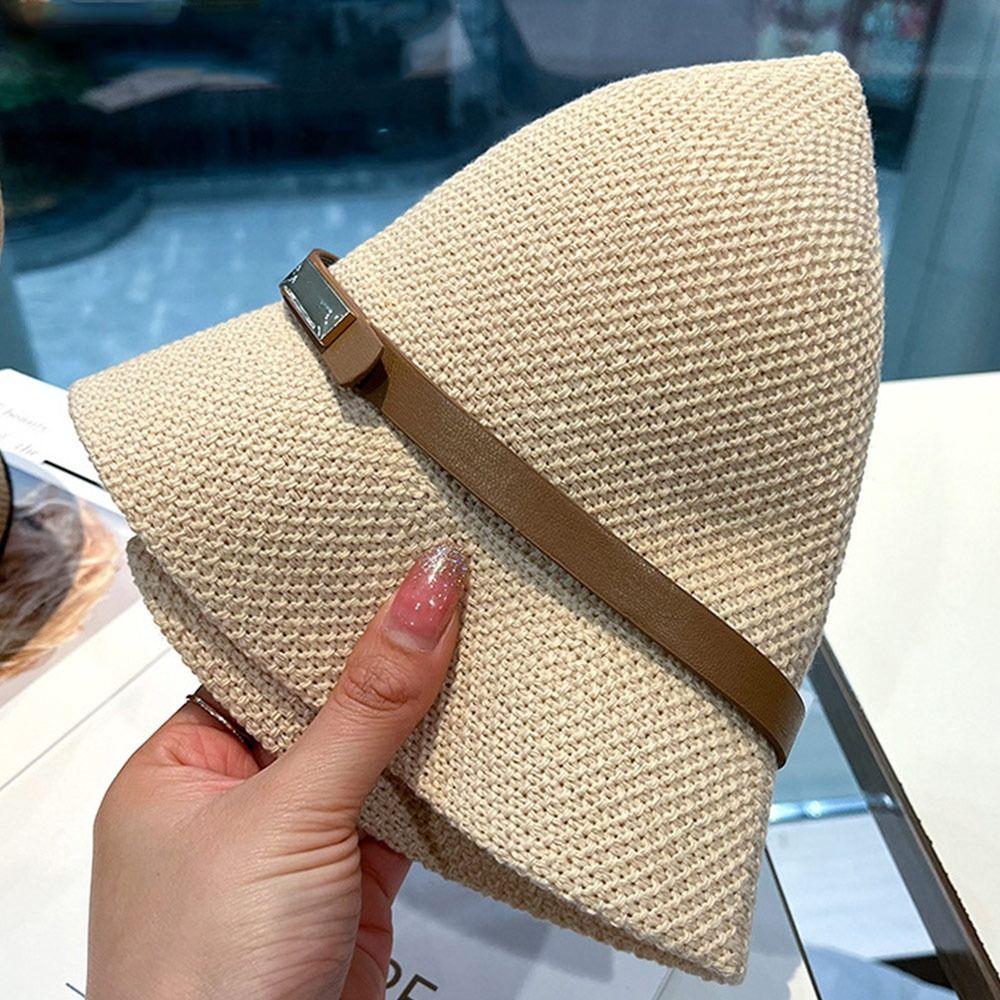 Wide Brim Sun Cap UV Protection Beach Cap Summer Straw Hat Women