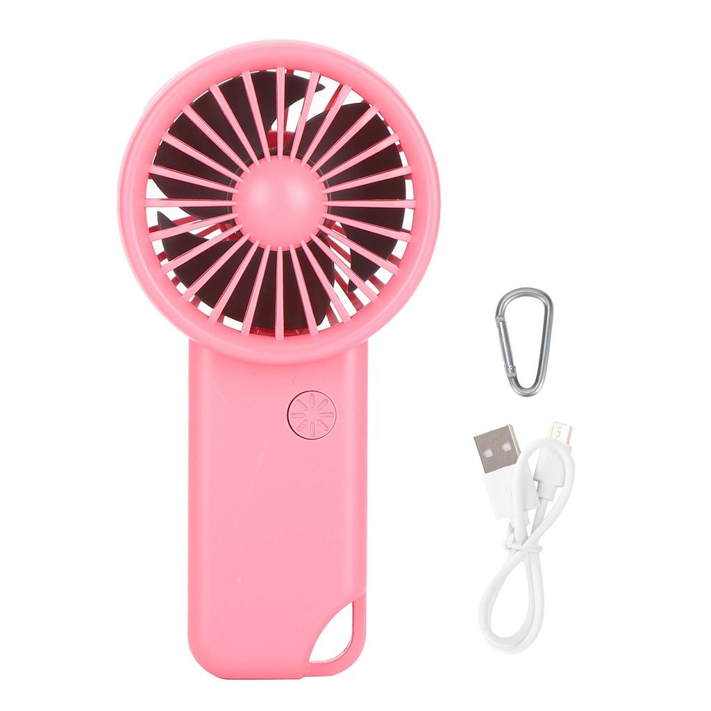 Мини-ручной вентилятор 500 мАч USB перезаряжаемый 3-скоростной портативный вентилятор с карабином для офиса на открытом воздухе Красный