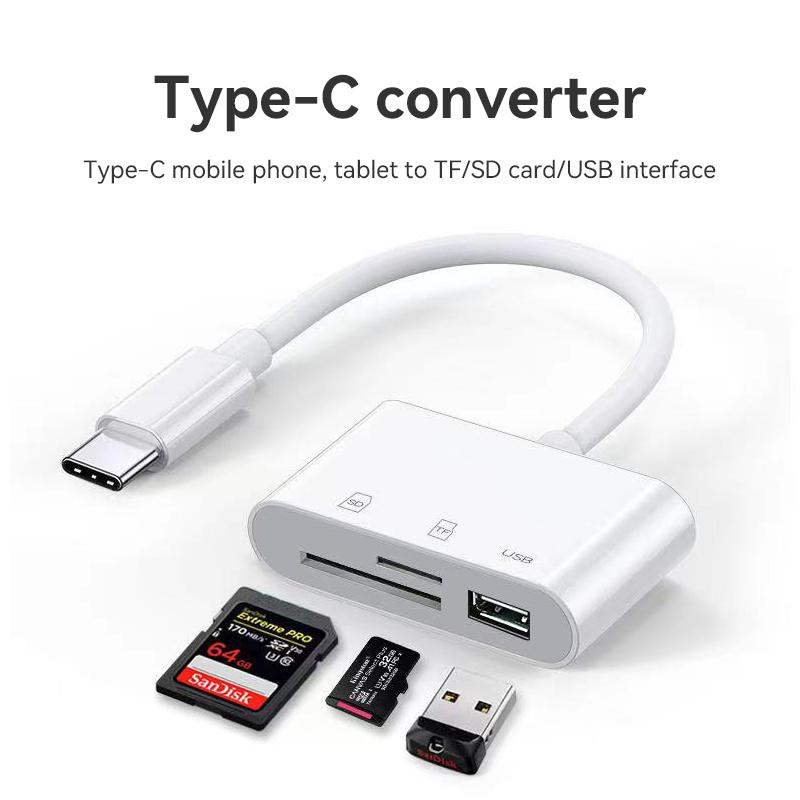 USB Type C Картридер для SD TF USB Подключение Умный Картридер Адаптер для Macbook Мобильного Телефона Samsung Huawei Samsung