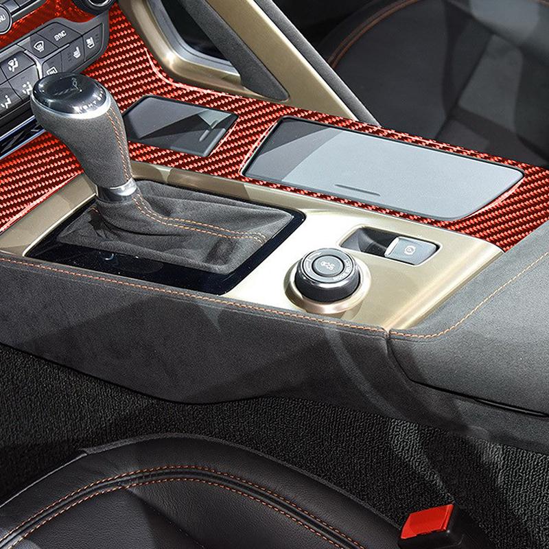 Для Chevrolet Corvette C7 2014-5 шт. настоящее углеродное волокно, чашка переключения передач, панель, рама, отделка салона автомобиля