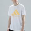 Adidas Logo Print Casual Crew Neck T-Shirt Unisex Tops White Gold ADICLTS24TKP-WG
