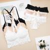 Сексуальный женский комплект кружевного нижнего белья, красивый комплект нижнего белья с поясом на спине, грудь без стальных колец, бюстгальтер пуш-ап с низкой талией, женское нижнее белье с Т-образной спинкой