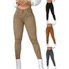 Женские однотонные повседневные длинные брюки с высокой талией и пуговицами, облегающие леггинсы на бедрах, офисные узкие брюки