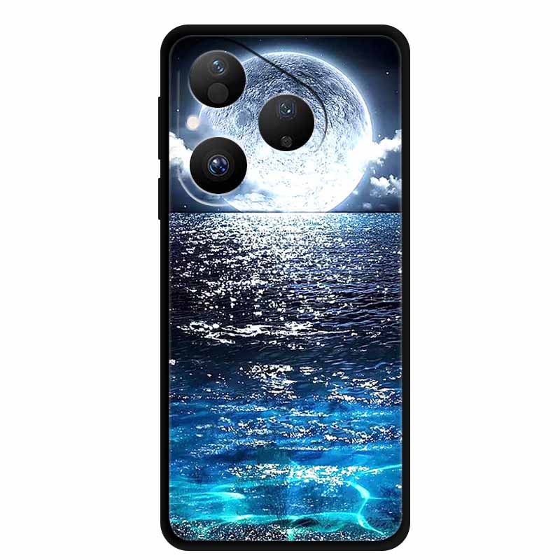 Красочный чехол для Huawei Pura 80 Чехол Мультяшное Животное Силиконовый Черный Мягкий Чехол для Huawei Pura 80 Чехол Защитный Бампер Pura80
