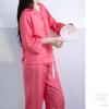 Yes Family Tencel Summer Open Size Red Women's 100% Double-Layered Pajamas, 3/4 Sleeves, Sleepwear, Front, Roomwear, L,