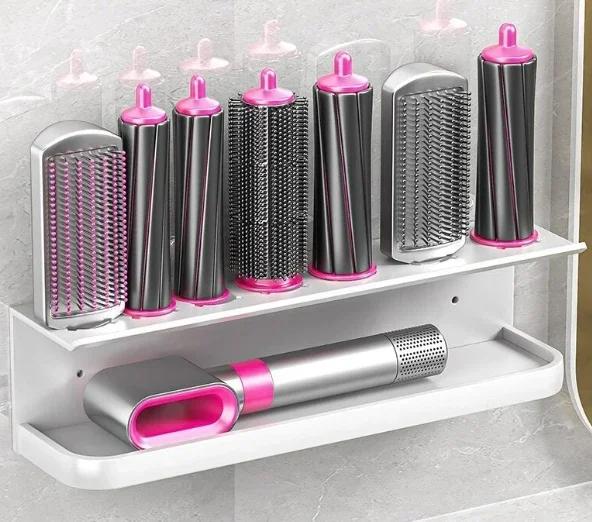 Настенный держатель для фена Dyson Airwrap Полка для хранения бигуди Сушилка для волос Подставка для косметики Стойка Dyson Органайзер для ванной комнаты