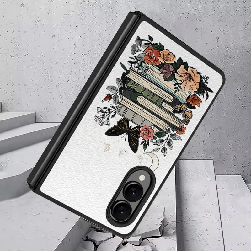 Чехол с тропическими листьями и цветами для Samsung Galaxy Z Fold 8 Ultra 7 6 5 4 Z Fold8 Fold7 Fold6 Fold5 Гибридная кожаная накладка Жесткий ПК бампер