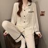 Pajamas Women's Spring and Fall Long-Sleeved Simple Style Can Be Worn Outside The Thin Section of Cotton Homewear Suit