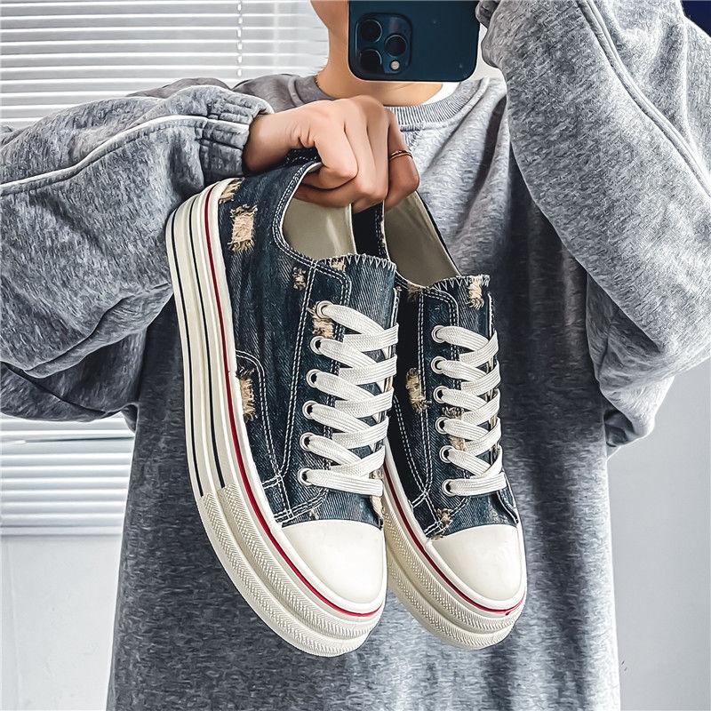 Модные кроссовки парусиновые с круглым носком для молодых студентов, массивные мужские туфли, разноцветные, для взрослых, дышащие, рабочие, удобные, повседневные туфли для мужчин