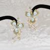Light Luxury High-End Earrings Inlaid With Zircon Elegant Temperament Earrings Pearl Flower Popular Earrings