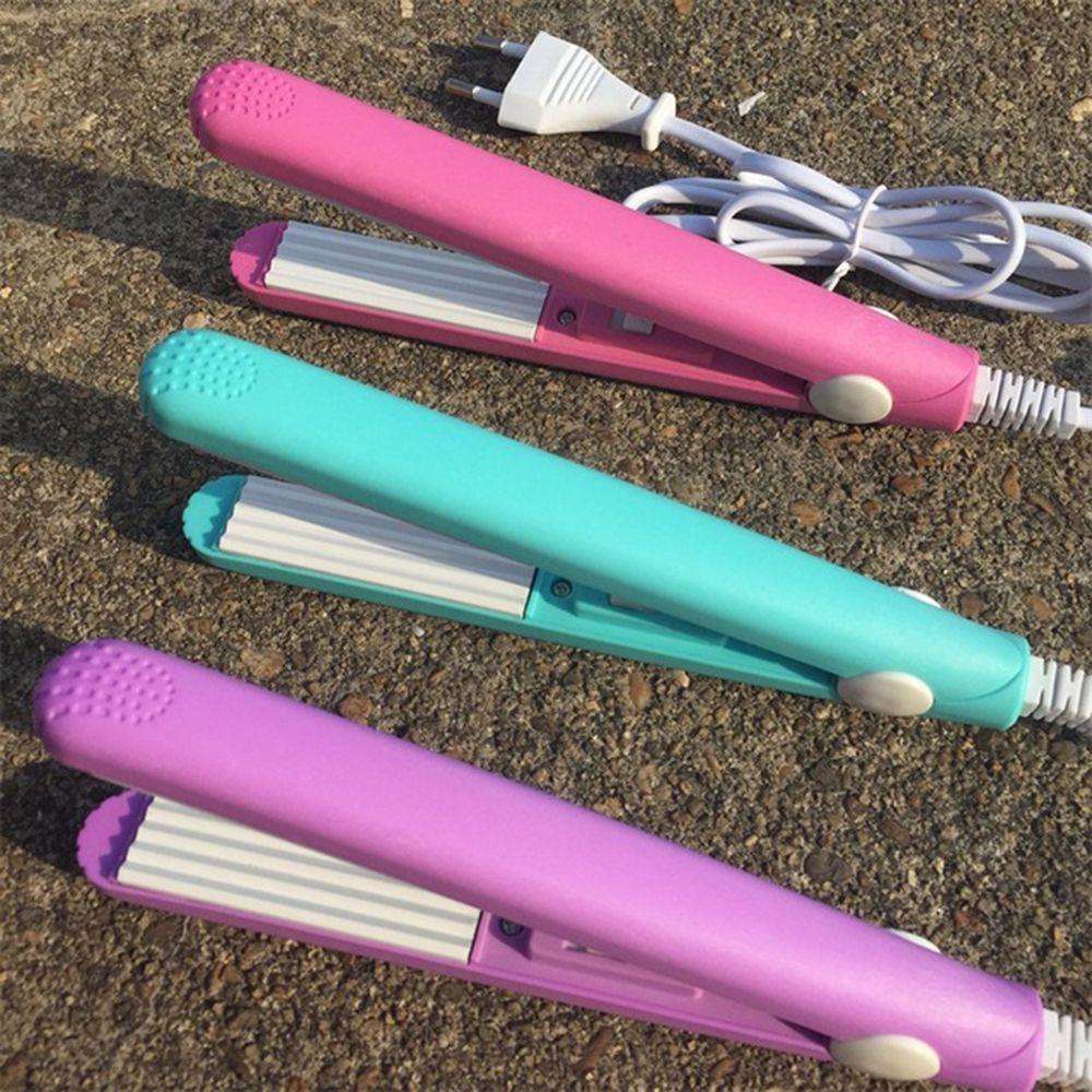 Curling Corrugated Electronic Mini Portable Corrugation Hair Crimper Straightener Iron Ceramic