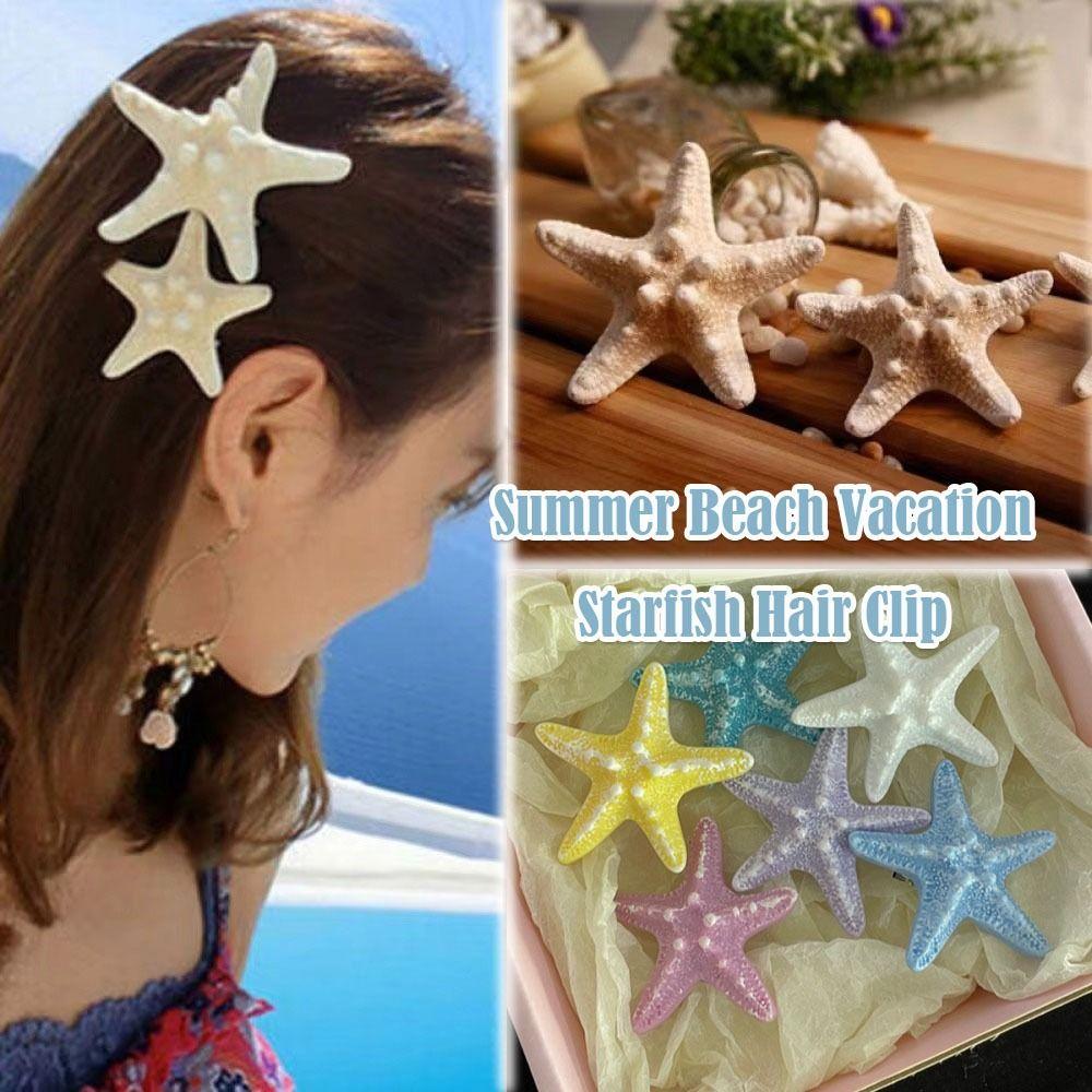 Элегантная Красота Морская Звезда Заколка для Волос Симуляция Челки Клипса Мода Милые Морские Звезды Заколки для Волос Девочки Женщины