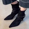 Модные ботильоны для женщин на высоком каблуке с острым носком, модная обувь, зимнее платье, элегантные туфли-лодочки, 2025 новый дизайнерский люксовый бренд, женские ботинки