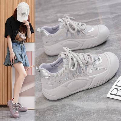 Летние женские повседневные сандалии Корейский дизайнер Поверхность с перфорацией Дышащие Женские балетки Уличные кроссовки на шнуровке