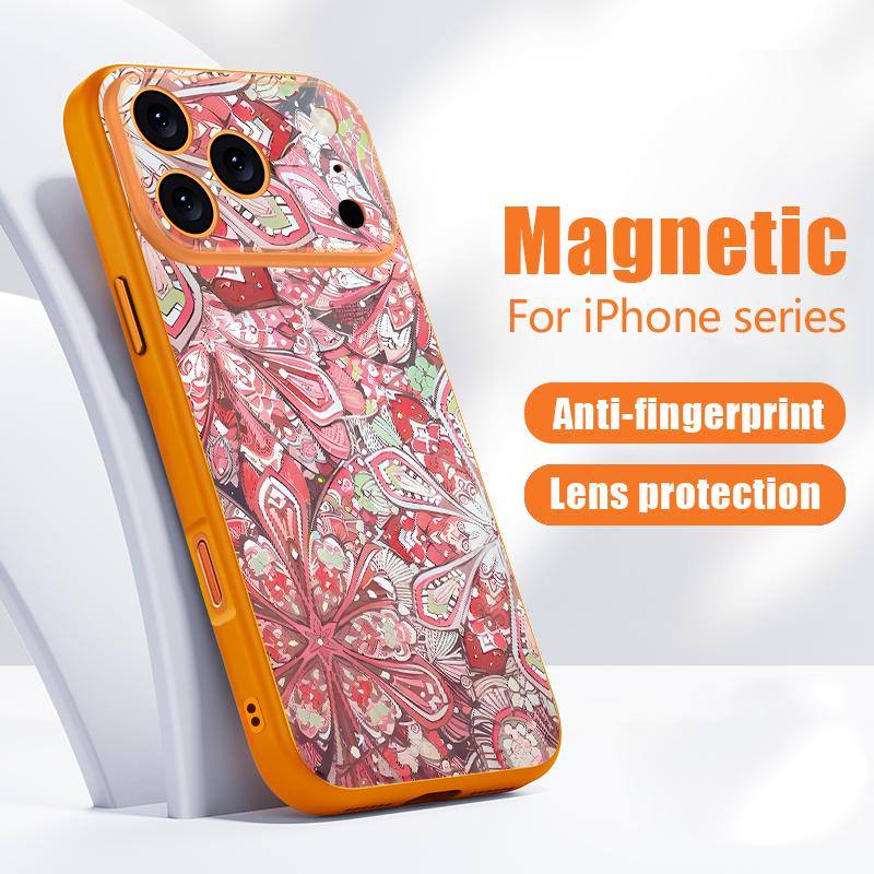 Винтажный Чехол в Европейском Стиле Для iPhone 17 Pro Max Магнитный Для Magsafe Гибридный Тонкий Матовый Чехол Для iPhone 16 15 14 13 Pro Max Узор Луна и Звезды