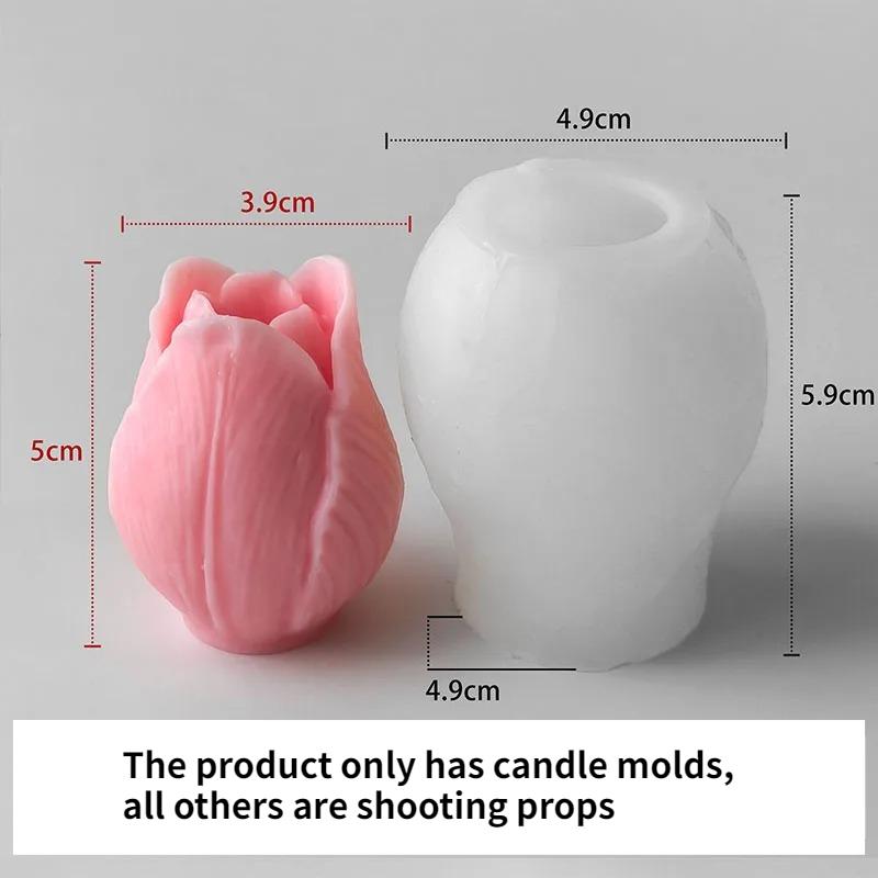 2 шт. Силиконовая форма Сделай сам Цветы Тюльпан Ручная работа Ароматическая свеча Гипс Смола Формы Домашнее печенье Инструмент для выпечки
